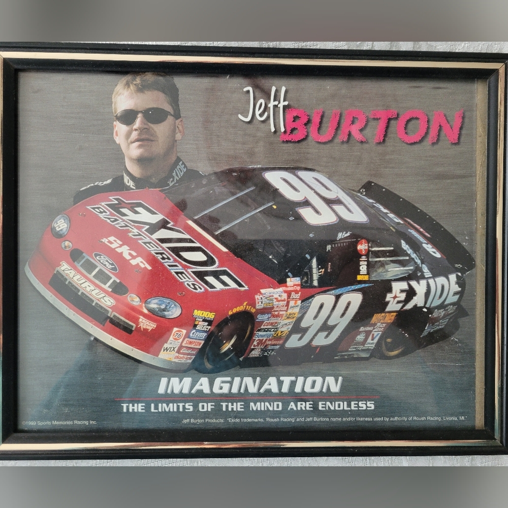 Jeff Burton Nascar Imagination Picture 8 1/2" × 11" EUC